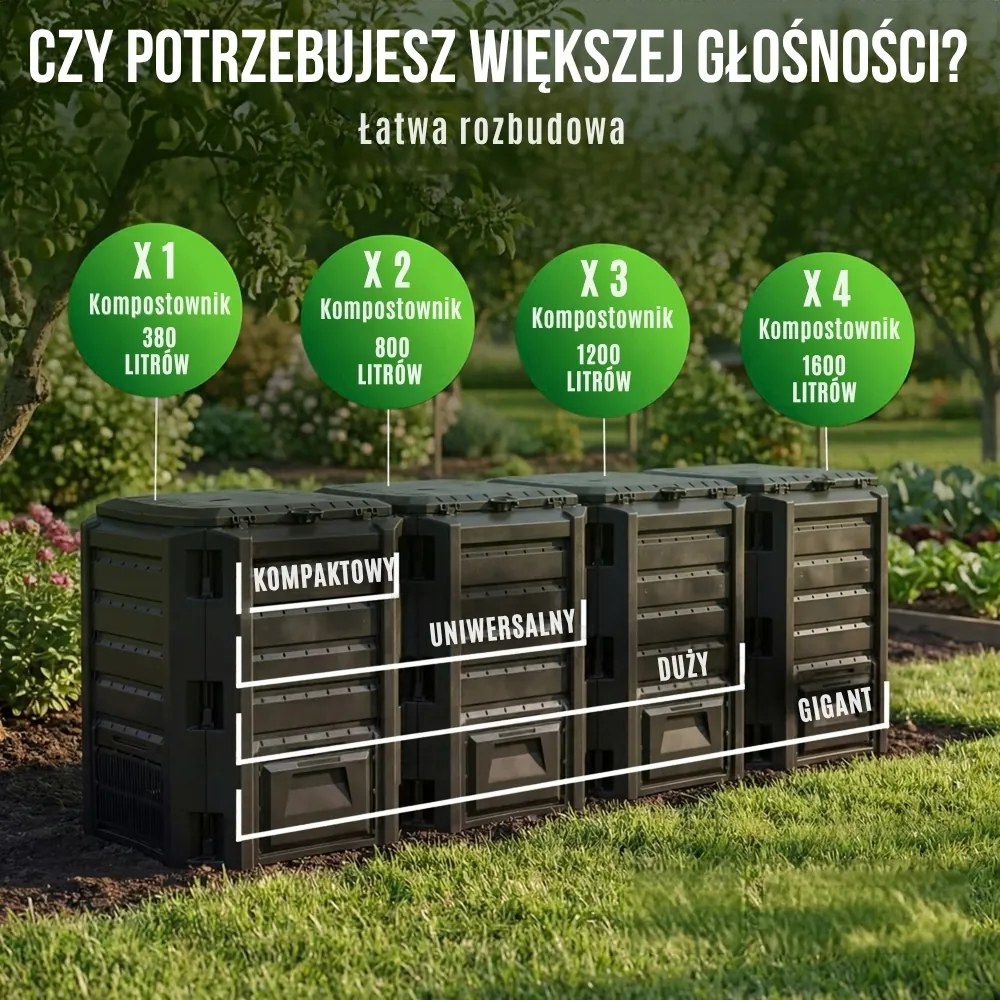 Kompostownik ogrodowy - Compogreen 800 l czarny Prosperplast