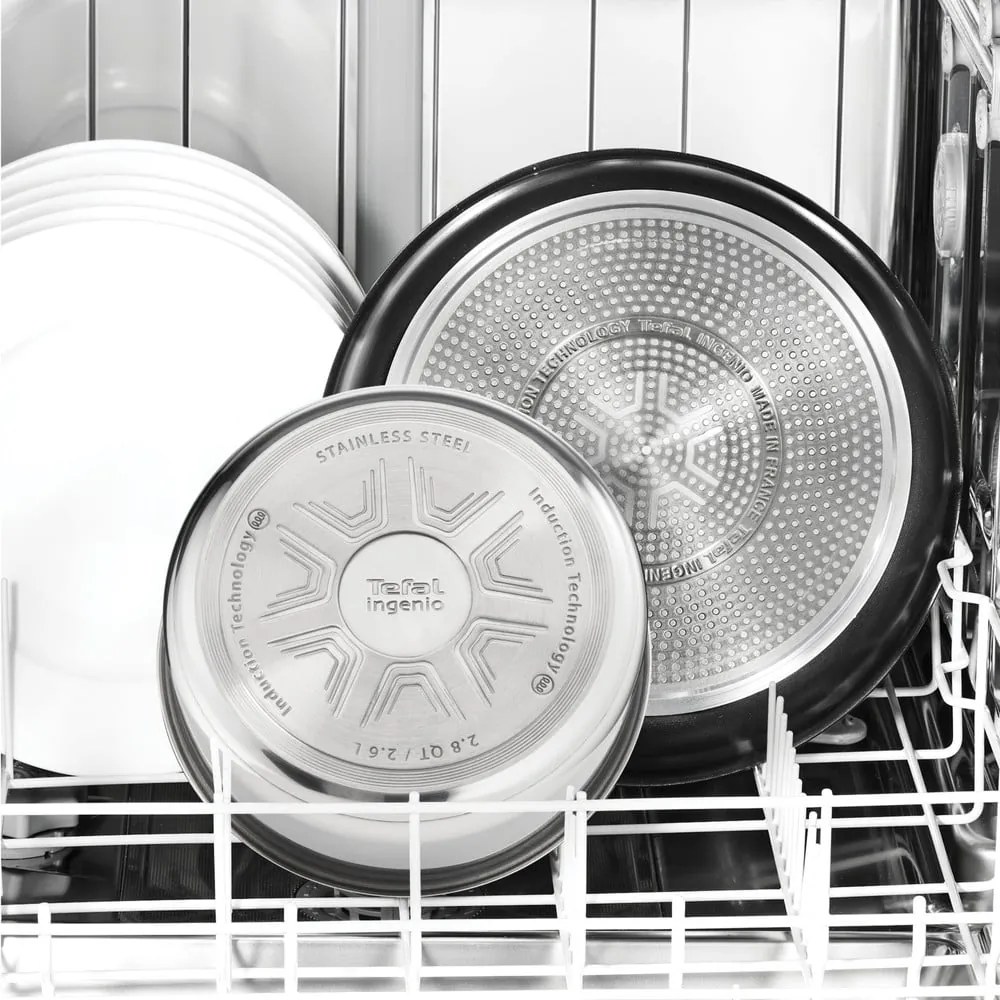 Patelnie zestaw 2 szt. z powłoką nieprzywierającą/z odpinaną rączką ze stali nierdzewnej ø 26 cm INGENIO Cook Eat L8813S75 – Tefal