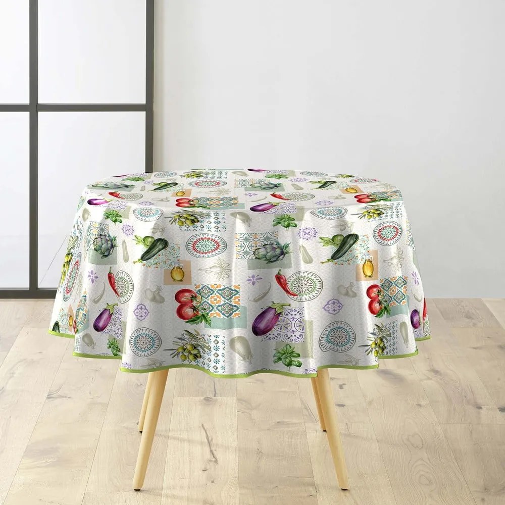 Obrus zmywalny z PCV ø 160 cm Vegetalia – douceur d'intérieur