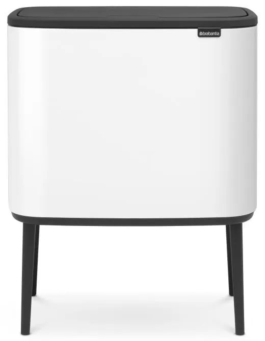 Biały stalowy kosz na śmieci do segregacji odpadów otwierany na dotyk 34 l Bo Touch Bin – Brabantia
