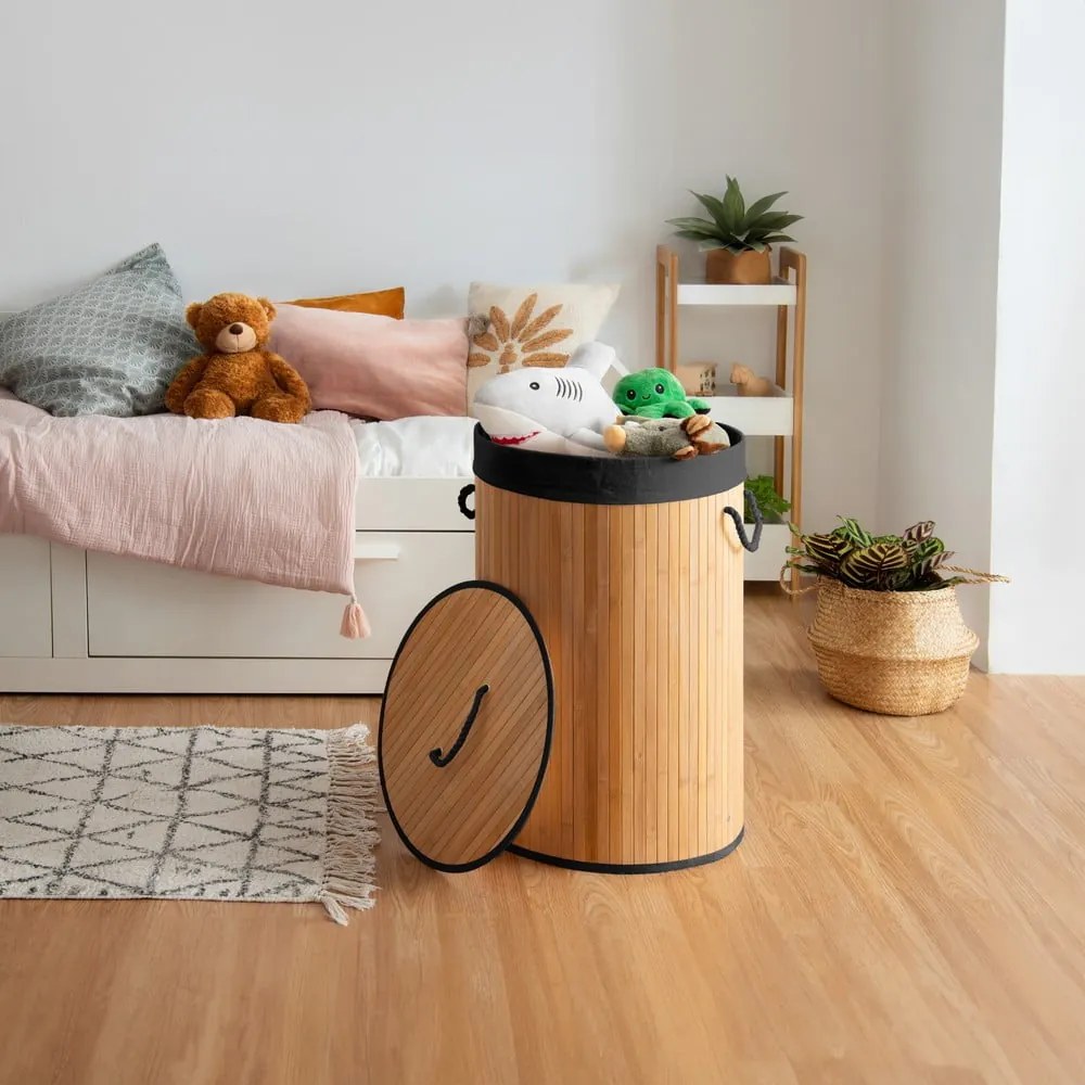 Bambusowy kosz na pranie w naturalnym kolorze 70 l Bamboo – Compactor
