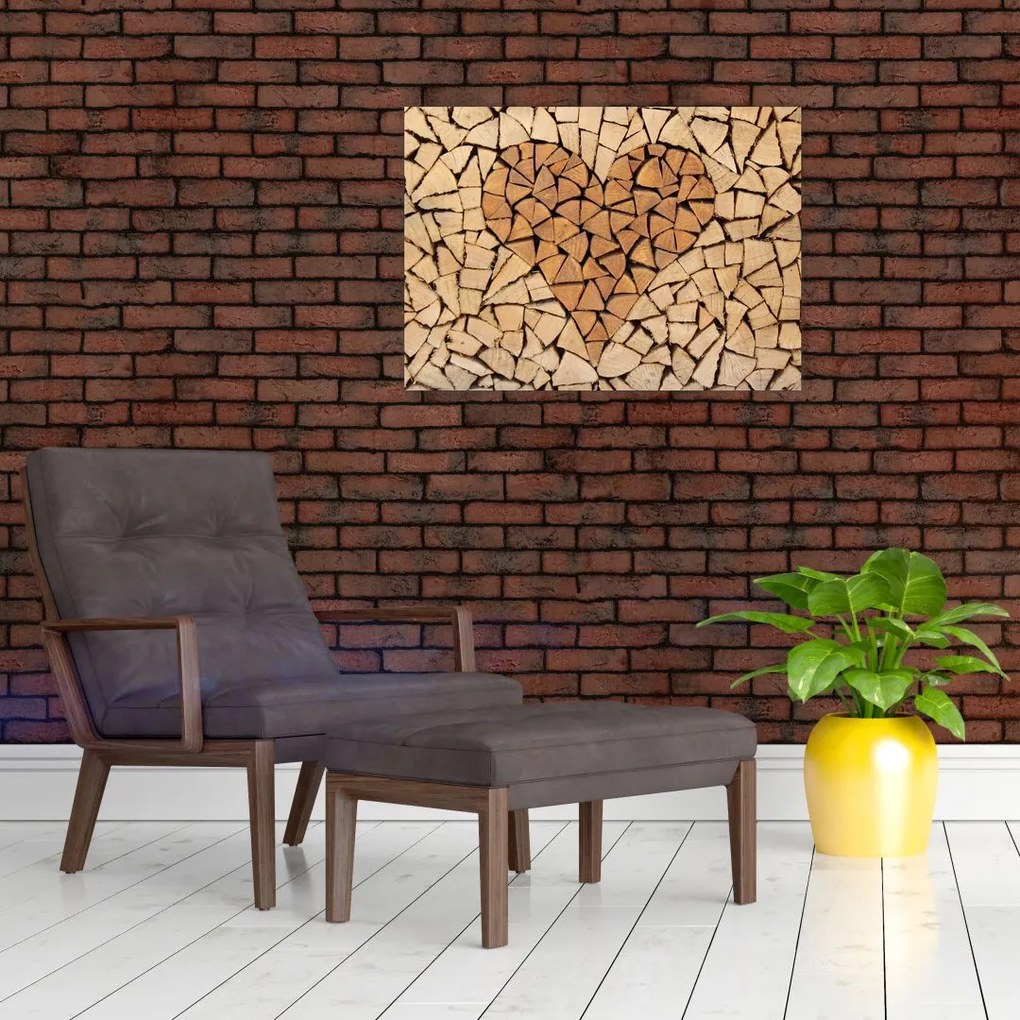 Obraz - Serce z drewna (70x50 cm)