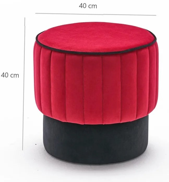Stołek Rose Pouf Czerwony