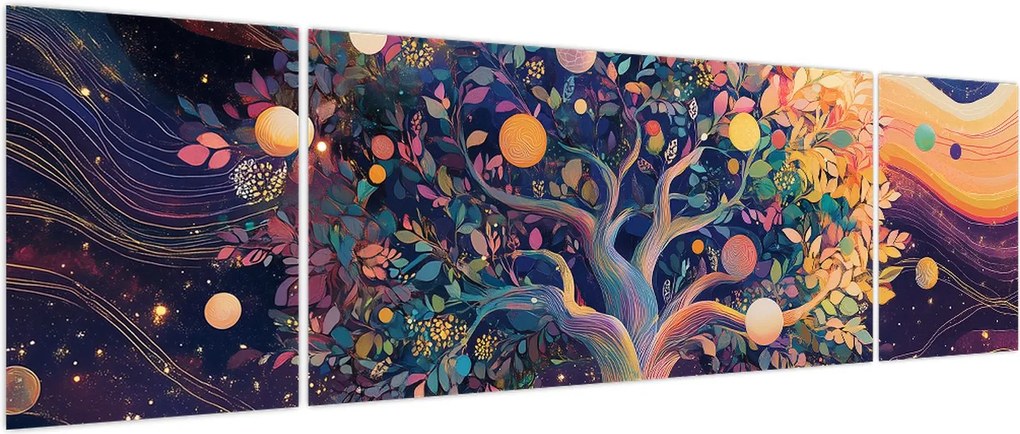 Obraz – Fioletowe drzewo pełne energii (170x50 cm)