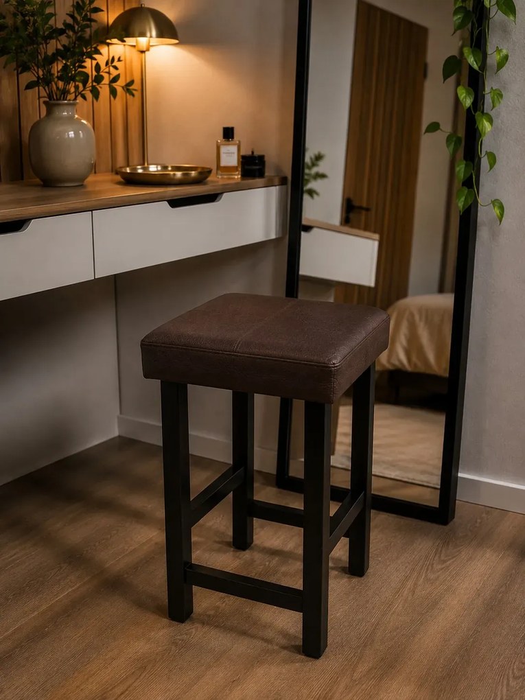 Taboret Klasyk 45cm Stołek Loft Eko-skóra D19
