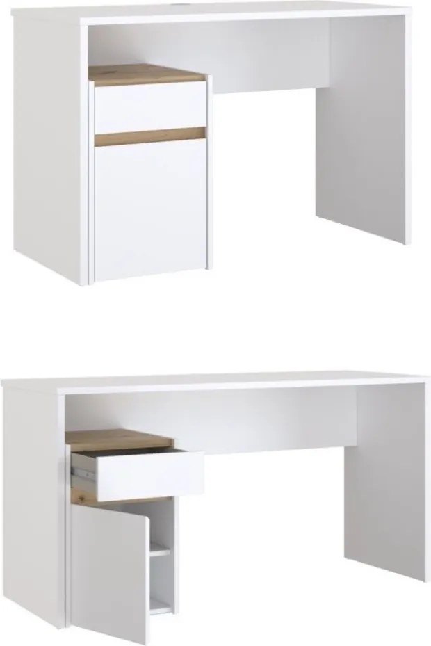 Biurko z szafką Modultrick 111-M961 białe 110 cm