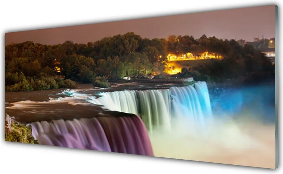 Panel Szklany do Kuchni Leśna Kaskada Wodna