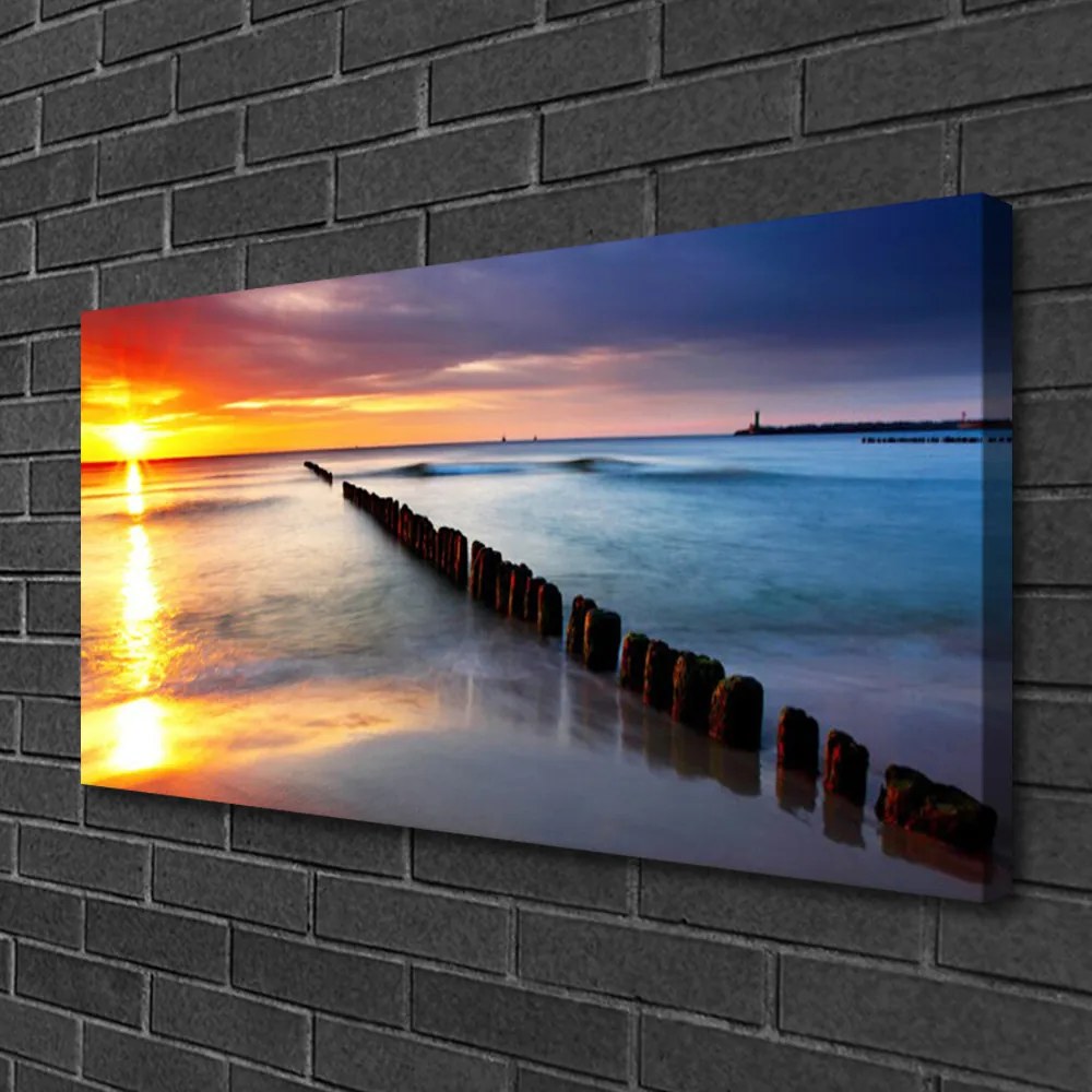 Obraz canvas Blask Słońca na Morskiej Tafli