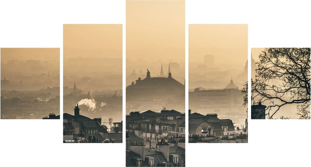 Obraz - Miasto pod mgłą (125x70 cm)