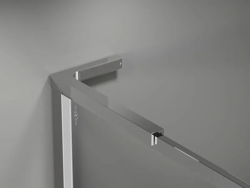 Mexen Kioto-F L ścianka prysznicowa Walk-in z ramką 90 x 202 cm, transparent 8 mm, chrom - 800-090-174-01-00