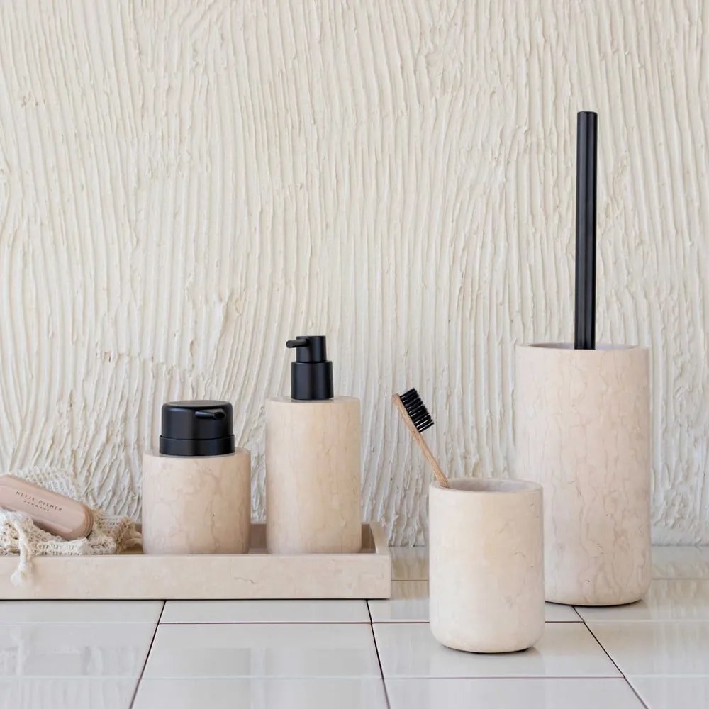Kremowy marmurowy dozownik do mydła 200 ml Marble – Mette Ditmer Denmark