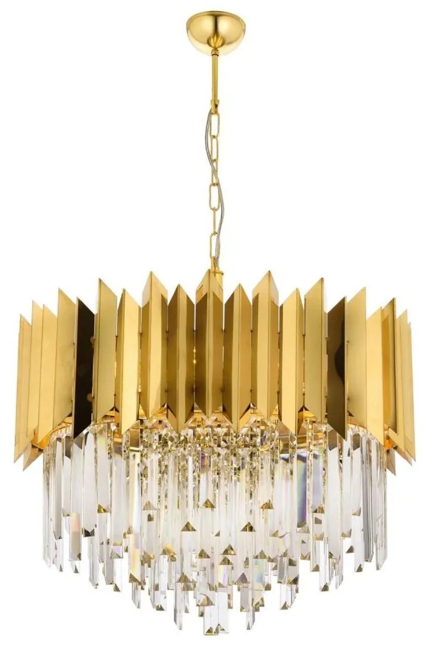 Żyrandol na łańcuchu CRYSTALLINE 8xE27/40W/230V złoty