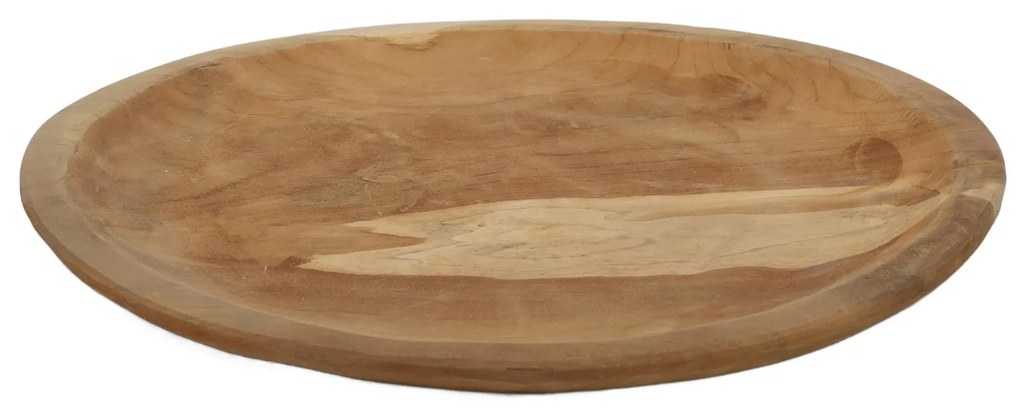 Talerz ozdobny z drewna tekowego, Ø 40 cm