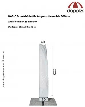 Podstawowy czasza parasola ochronny na parasole z boczną nogą do 300 cm