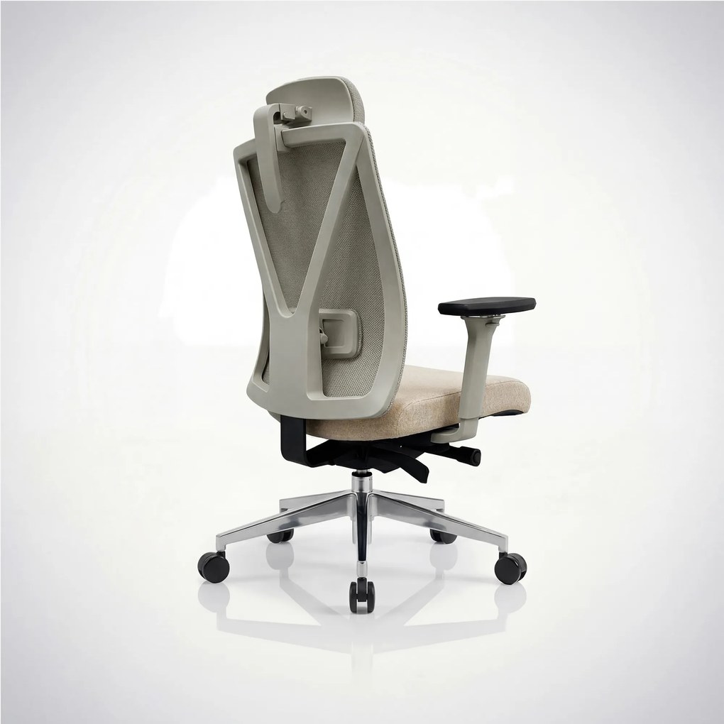 Fotel biurowy ergonomiczny jasnobeżowy VECTOR