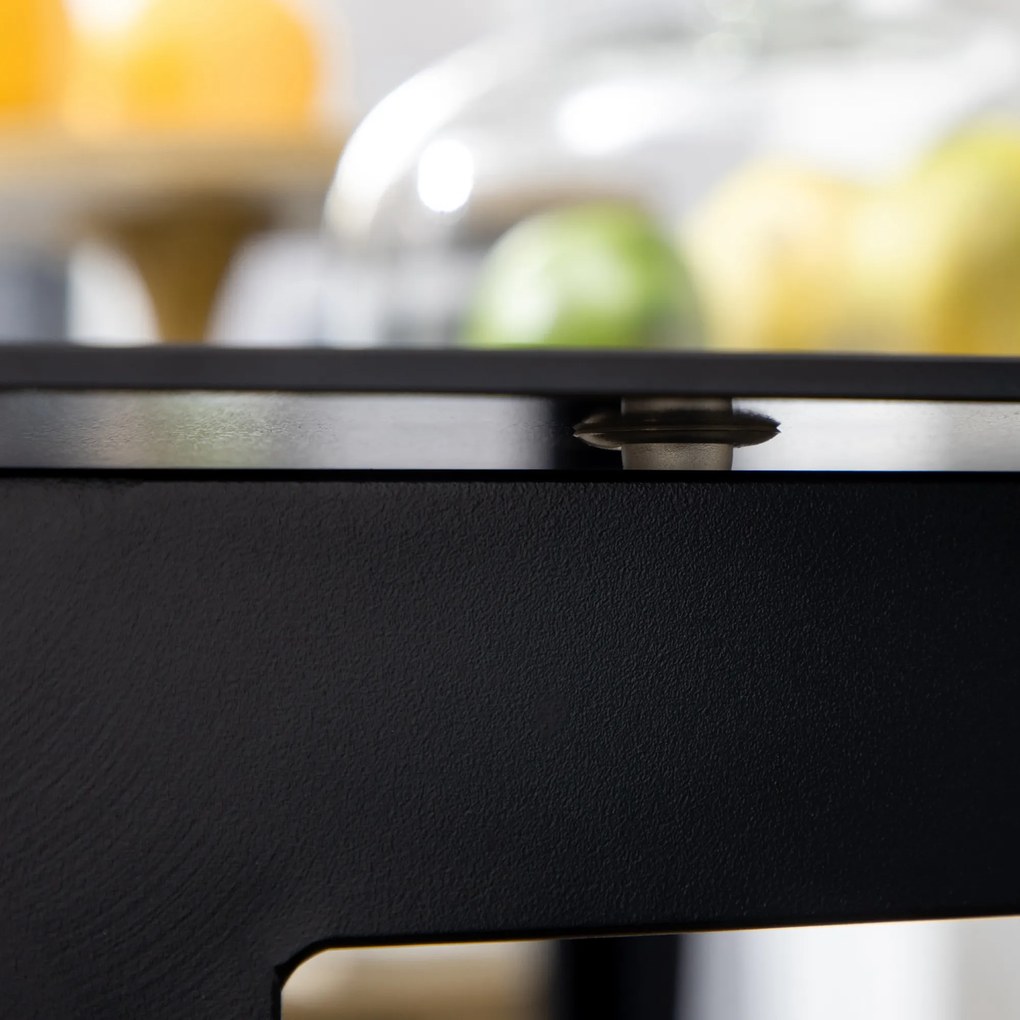 Outsunny Stół ogrodowy dla 6 osób, odporny na warunki atmosferyczne, szkło hartowane, Stół tarasowy, 150 cm x 90 cm x 74 cm, Czarny