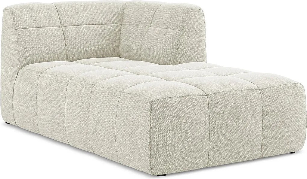 Szezlong prawostronny - z tkaniny bouclé - piaskowy - ALOHA