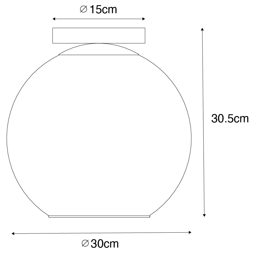 Designerska lampa sufitowa czarna ze złotym szkłem - Bert