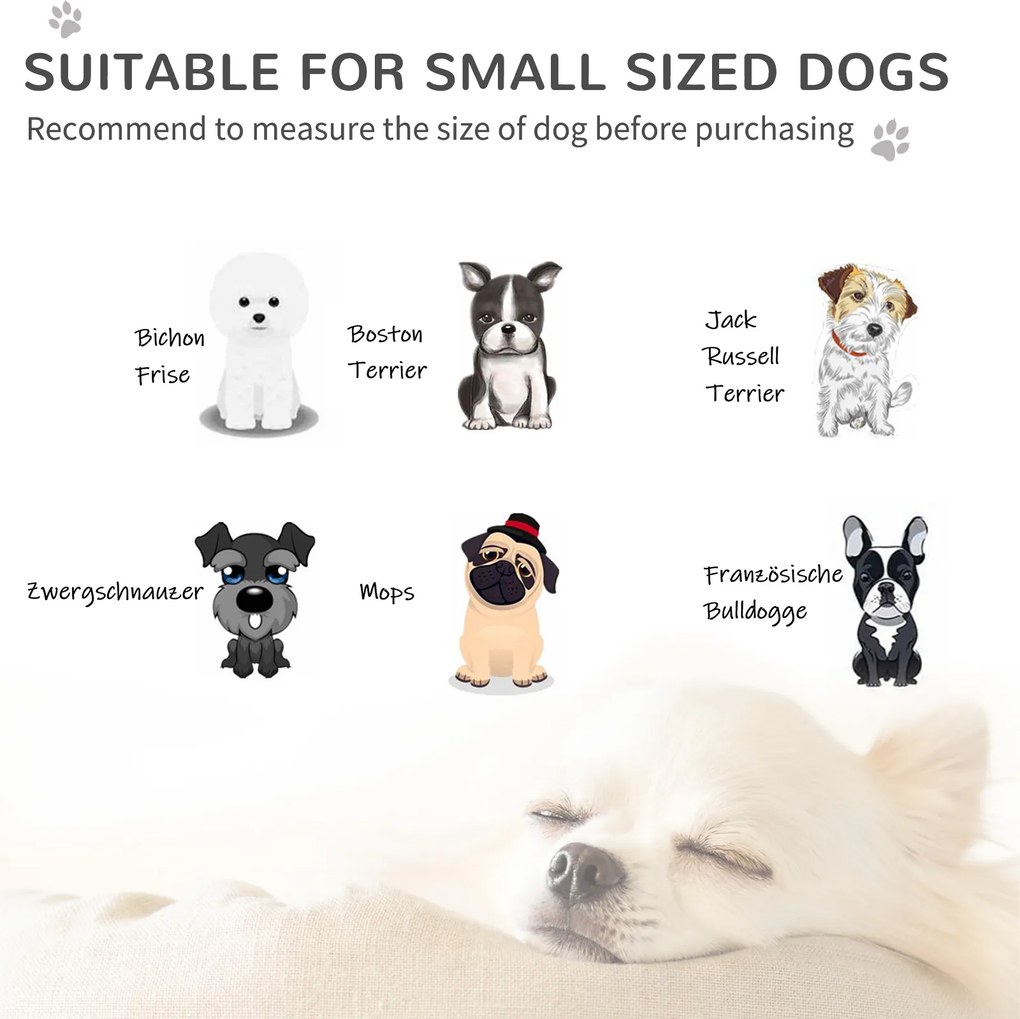 Sofa dla psa PawHut z drewnianymi nogami legowisko dla małych psów do 8 kg szara