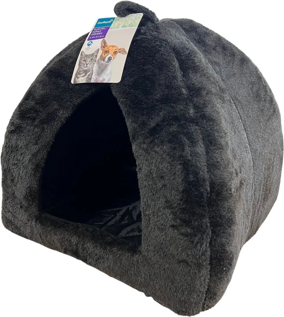 Pluszowe legowisko dla psa/kota HUISE 40x35 cm, czarne