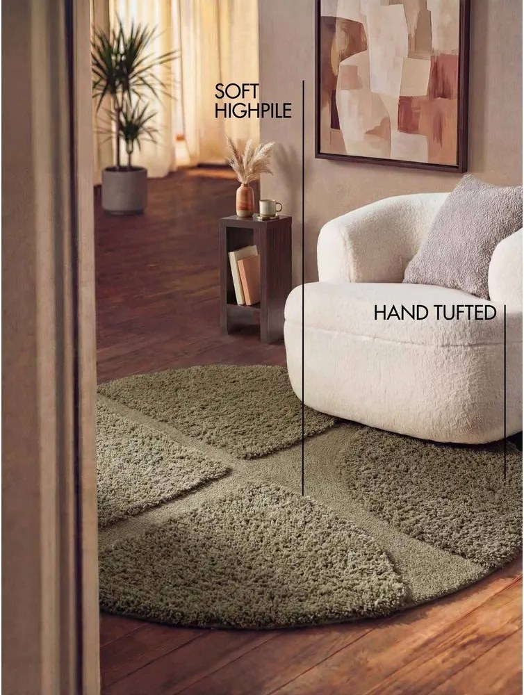 Okrągły dywan tkany ręcznie w kolorze khaki ø 160 cm Lambeth Jasper – Ted Baker