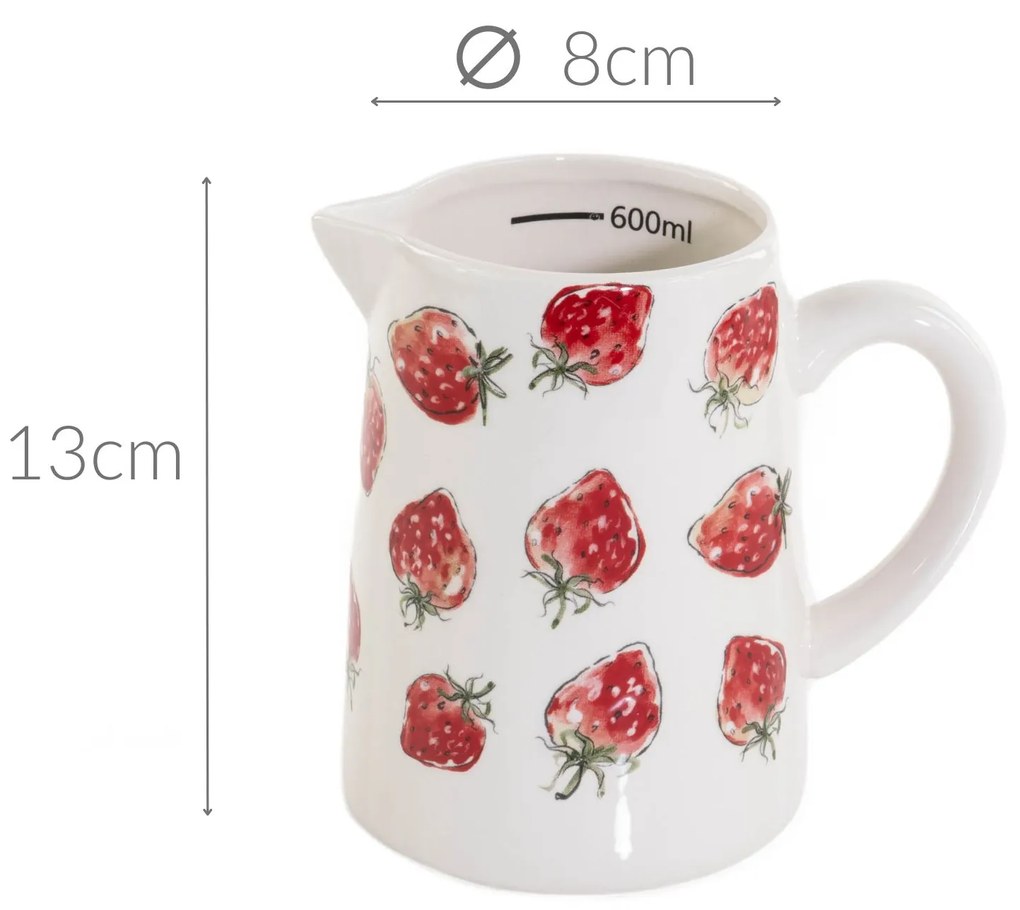 Dzbanek ceramiczny STRAWBERRY, w truskawki,600 ml