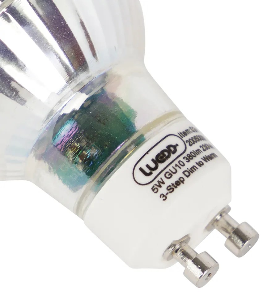 Zestaw 6 żarówek LED GU10 3-stopniowo przyciemnianych do ciepłego światła 5W 380lm 2000-2700K