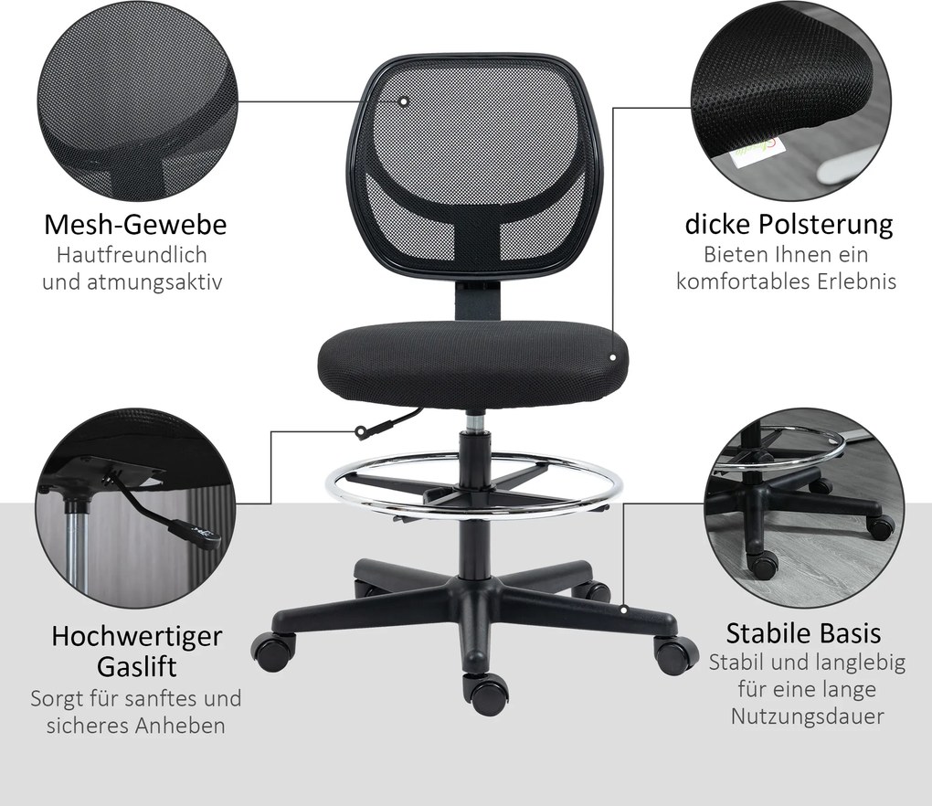 Vinsetto Ergonomiczne Krzesło Biurowe z Podnóżkiem Fotel Dyrektorski Wyściełane Oparcie Brązowe | Aosom PL