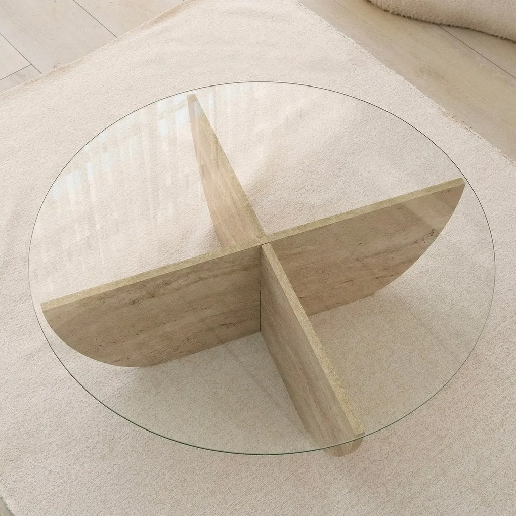 Stolik konferencyjny Lily Travertine