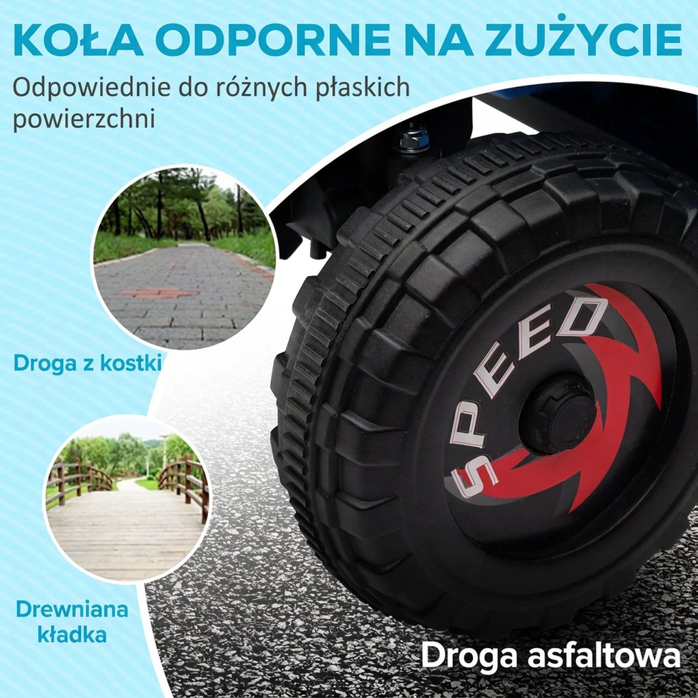 HOMCOM Elektryczny Quad dla Dzieci, 2,5 km/h, Jazda do Przodu & do Tyłu, dla 18-36 Miesięcy, Niebieski