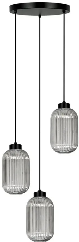 Wisząca lampa z długimi kloszami grafitowa N1-S00