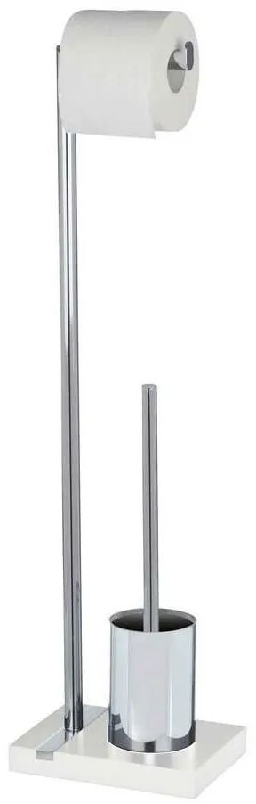 Stojak na papier toaletowy i szczotkę do WC, NOBLE WHITE - 2 w 1, WENKO