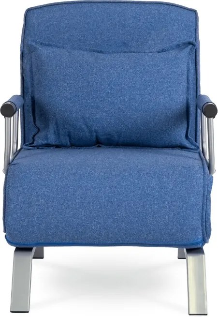 Fotel Rozkładany BART Wypoczynkowy Niebieski do Spania Leżanka Nowoczesny
