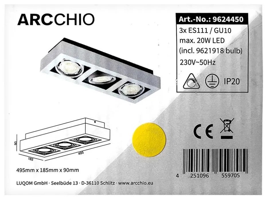 Arcchio - LED Plafon RONKA 3xGU10/11,5W/230V