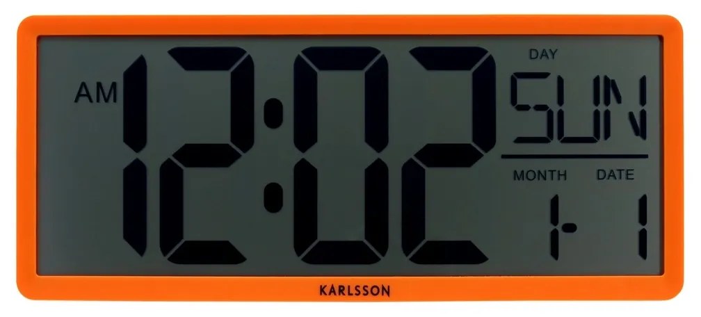 Karlsson 6020OR zegar cyfrowy pomarańczowy, 35 cm