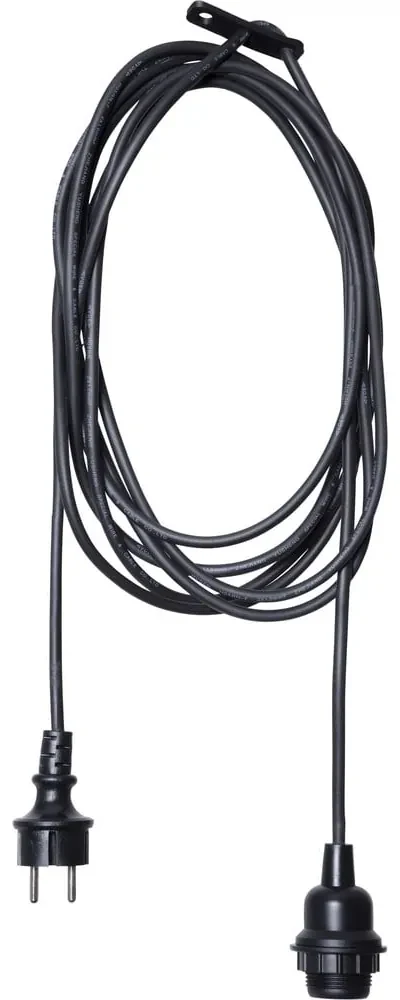 Czarny kabel z końcówką na żarówkę Star Trading Ute, dł. 5 m
