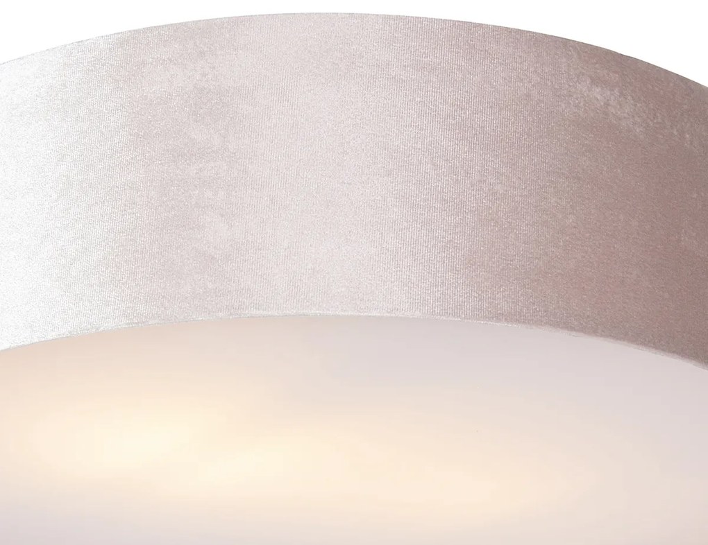 Nowoczesna lampa sufitowa różowa 40 cm ze złotym wnętrzem - Drum Nowoczesny Oswietlenie wewnetrzne