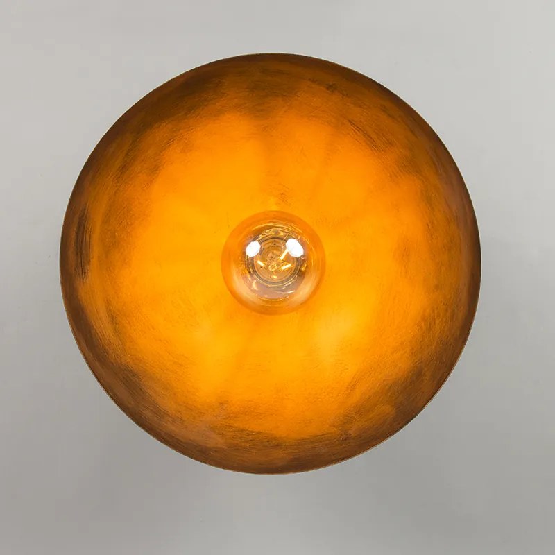 Industrialna lampa sufitowa czarna ze złotem 35 cm - Magna Rustykalny / Vintage Oswietlenie wewnetrzne