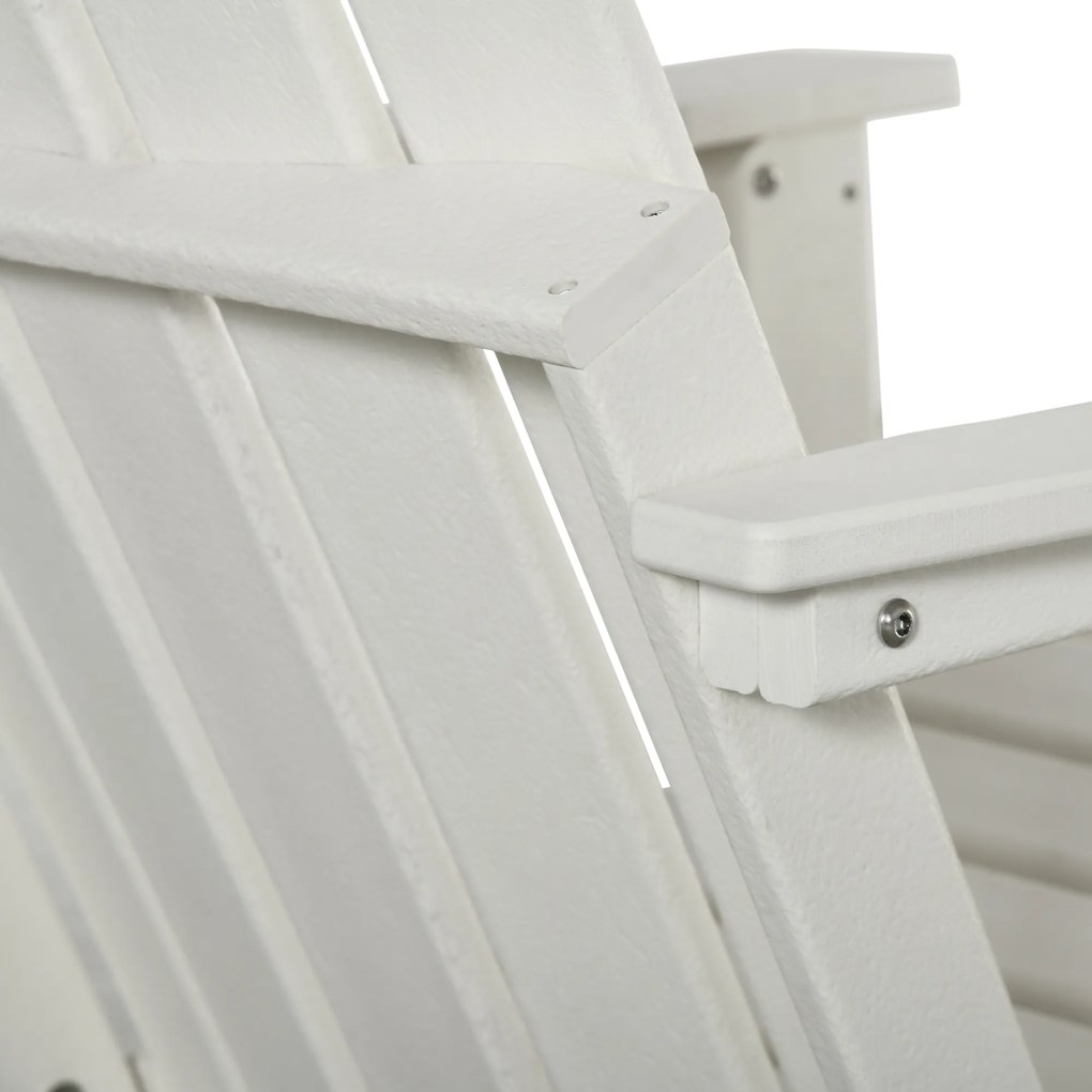 Outsunny krzesło ogrodowe Adirondack kolor biały 75 cm x 87 cm x 93 cm