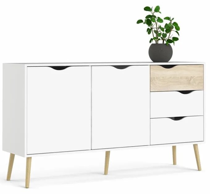 Biała komoda OSLO 75381 z 3 szufladami