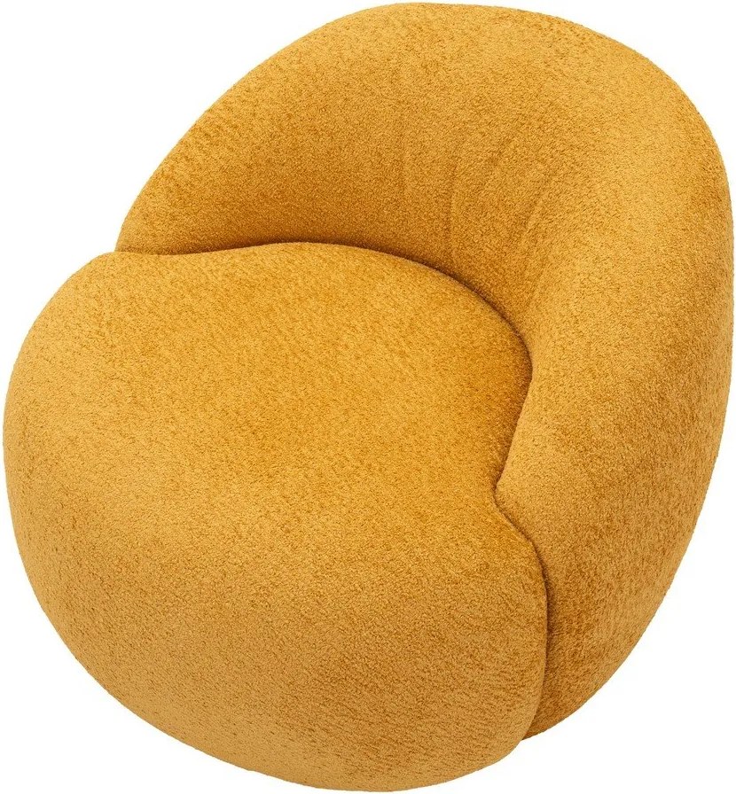 Musztardowy fotel z materiału bouclé Ginerva – Mauro Ferretti