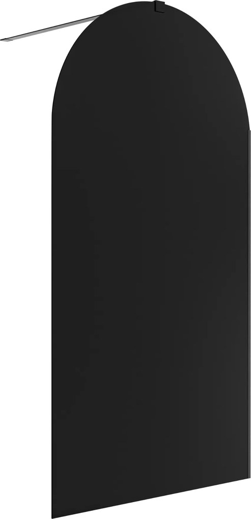Ścianka prysznicowa WALK IN fix czarna półokrągła 8mm MOLIS Black Oval MASSI | Różne rozmiary : Kolor profili kabiny - czarny, Szerokość ścianki - 110 cm