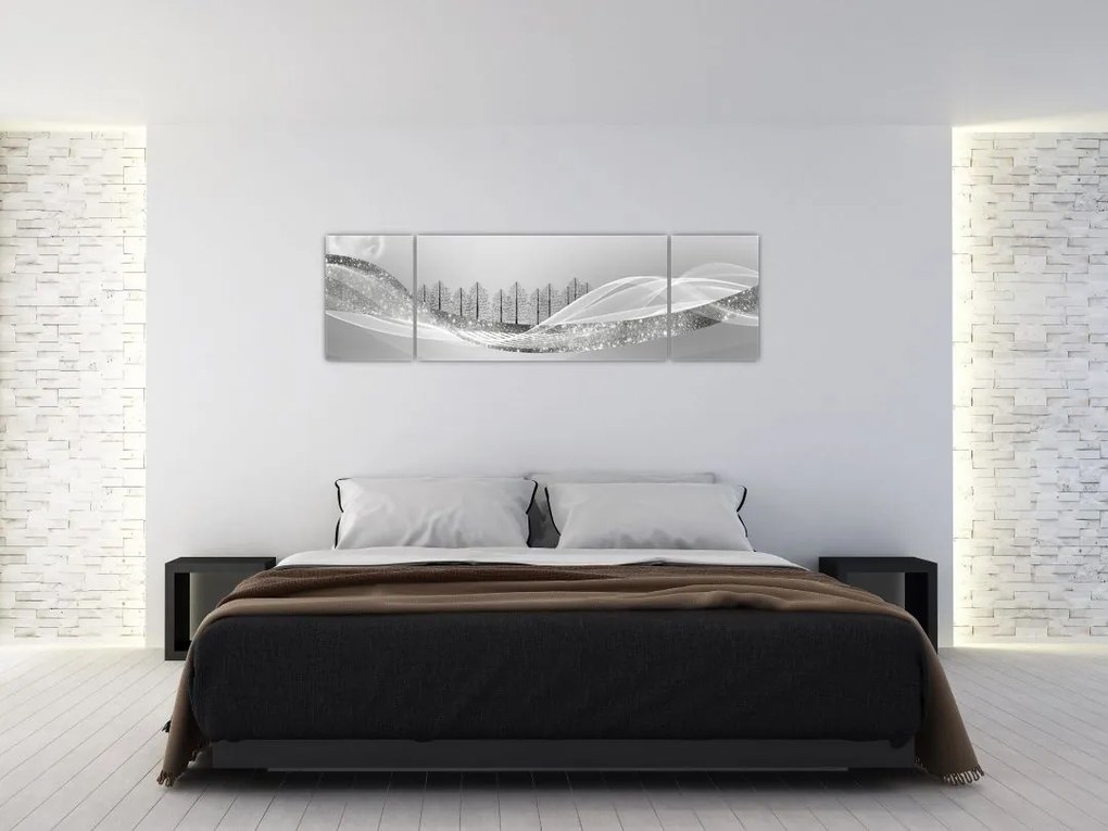 Obraz - Srebrny krajobraz (170x50 cm)