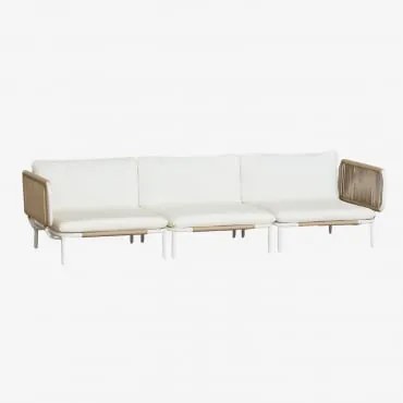 3-częściowa Modułowa Sofa Ogrodowa Z 2 Narożnikami Roubly Beige Migdałowa - Sklum