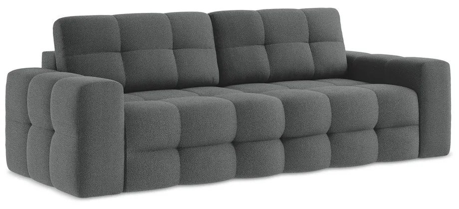 Ciemnoszara rozkładana sofa z materiału bouclé 255 cm Milu – Makamii