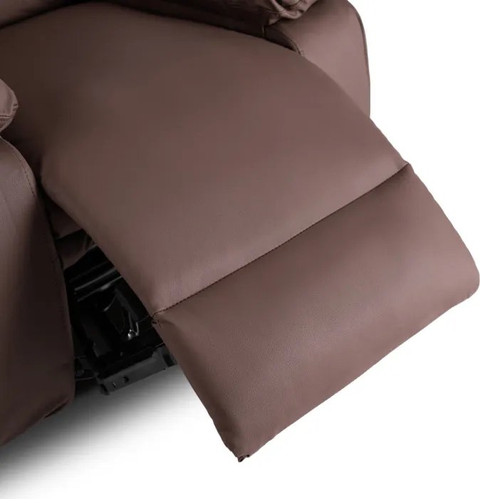 Fotel Masujący BRUCE Rozkładany Brązowy Ekoskóra Nowoczesny