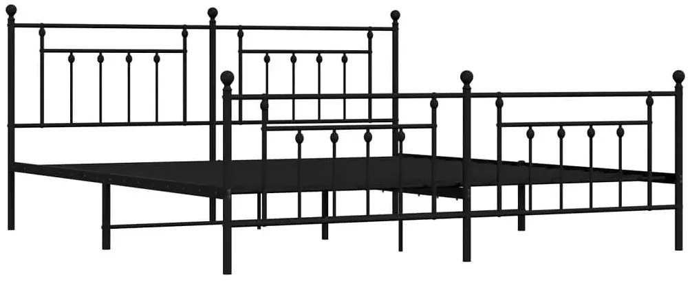 Czarne metalowe łóżko małżeńskie 200x200cm - Ringo