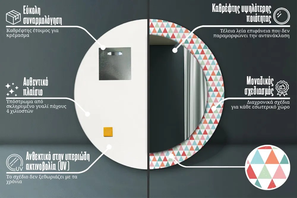 Geometryczny wzór Lustro dekoracyjne okrągłe