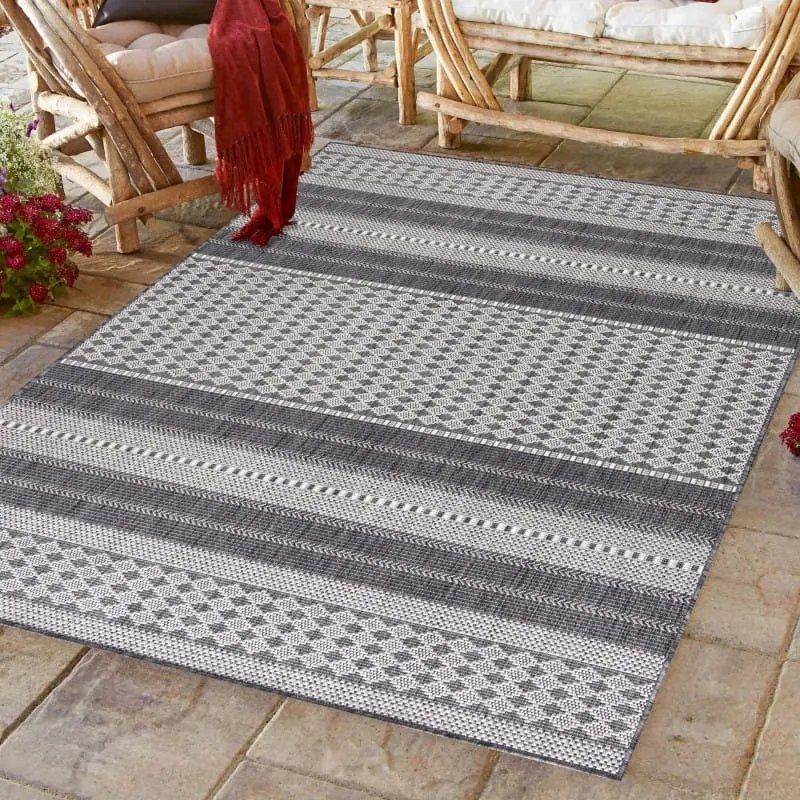 Dywan zewnętrzny Sunny wzór beżowo-szary 200 cm x 290 cm