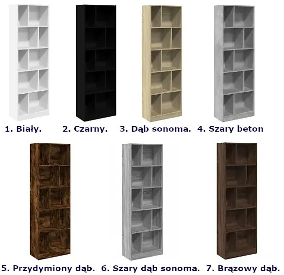 Regał z przegródkami w kolorze szarego betonu N1-R82